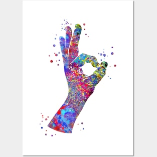 Okay hand sign symbol Posters and Art